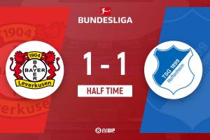 半场-勒沃库森1-1霍芬海姆 宽萨闪击格里马尔多献助攻鲍曼献神扑