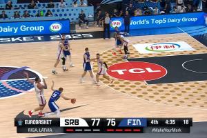 芬兰爆冷塞尔维亚 关键时刻疯狂针对约基奇 直接+间接拿了12分！