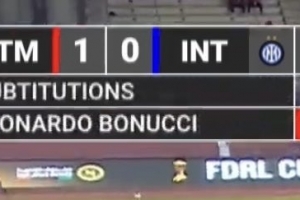 马竞1-1国米转播方犯下低级错误，提示国米用埃里克森换下博努奇