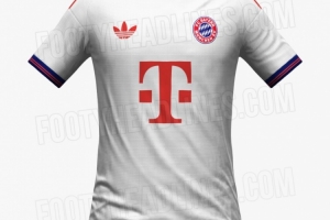 外媒泄露拜仁26/27赛季客场球衣：白色主色调，EV队徽回归